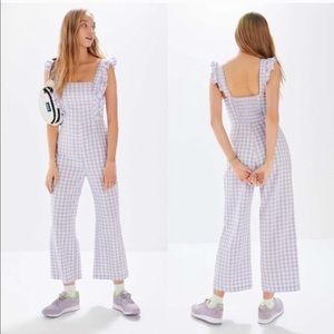 Purple Gingham Jumpsuit